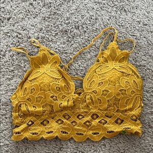 Anemone Mustard Yellow Lace Bralette
